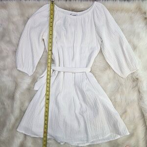 Elizabeth AND James brand white dress belt textured XS Mini Midi